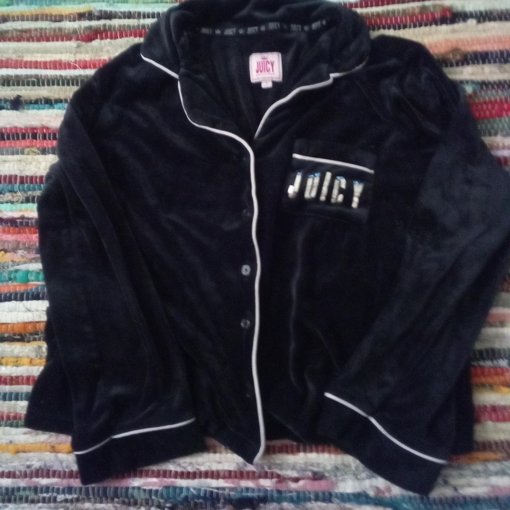Juicy Couture Black Velvet Pajama Top